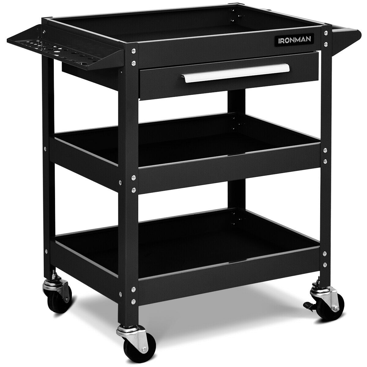 2-Drawer Rolling Tool Cart with Organizer Shelf