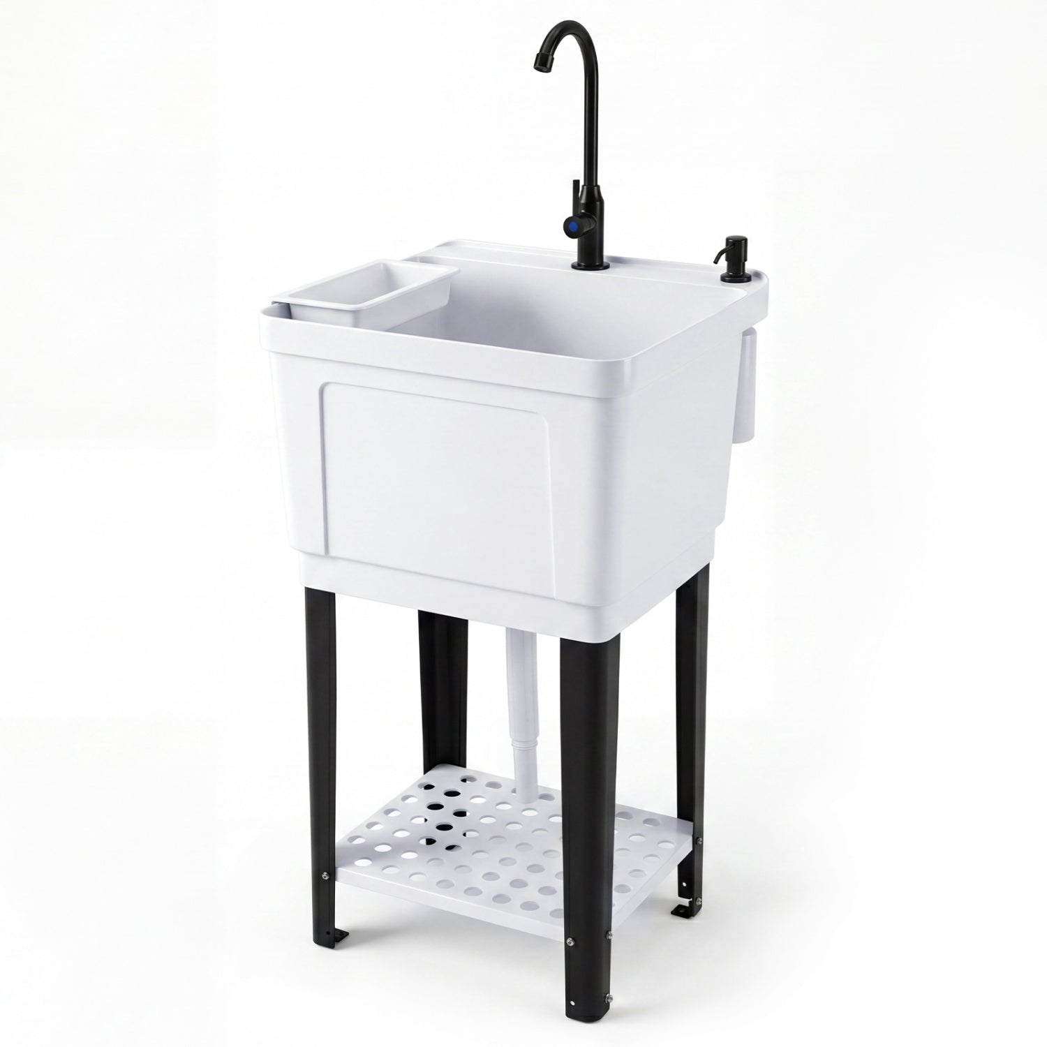 14.5 Gal Utility Sink with Rotating Faucet & Adjustable Legs