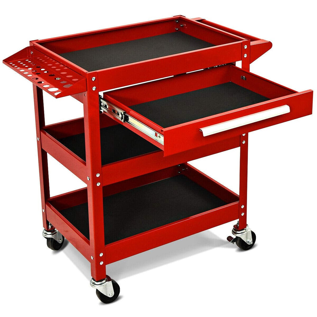 2-Drawer Rolling Tool Cart with Organizer Shelf