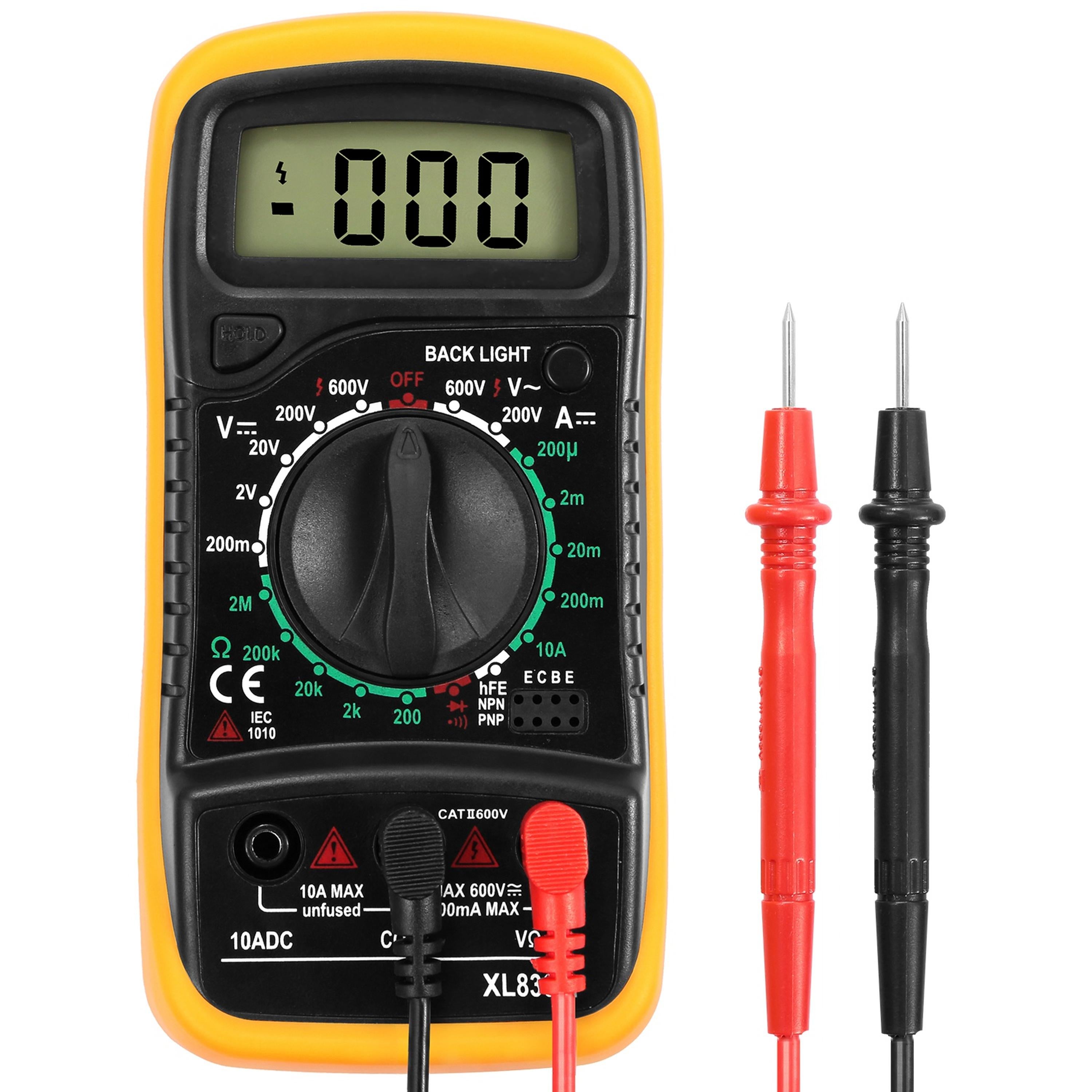 Digital Multimeter — AC/DC Voltage, Current & Resistance Tester