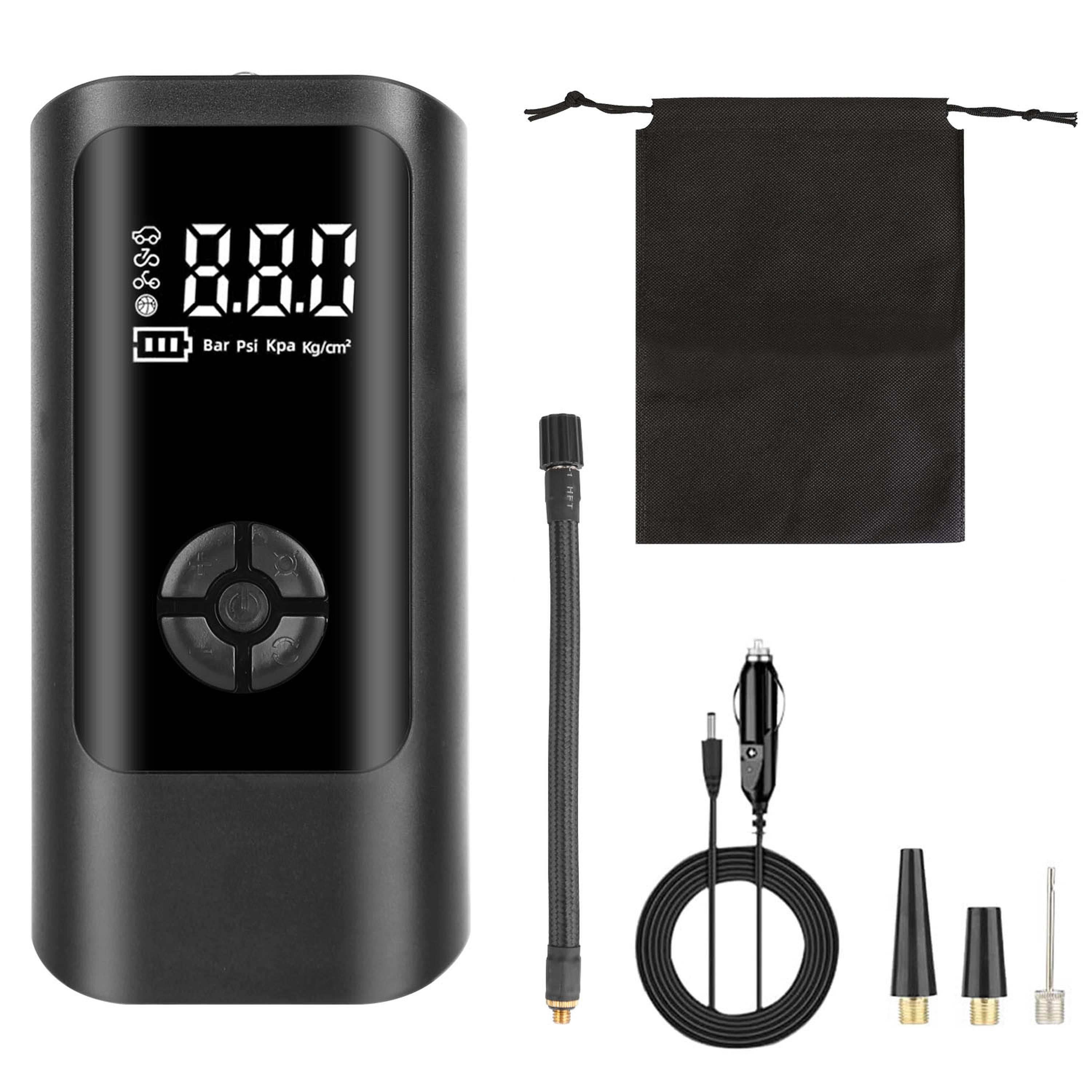 Car Tire Inflator Pump Portable Car Air Compressor Corded Electric Air Pump With LED Light