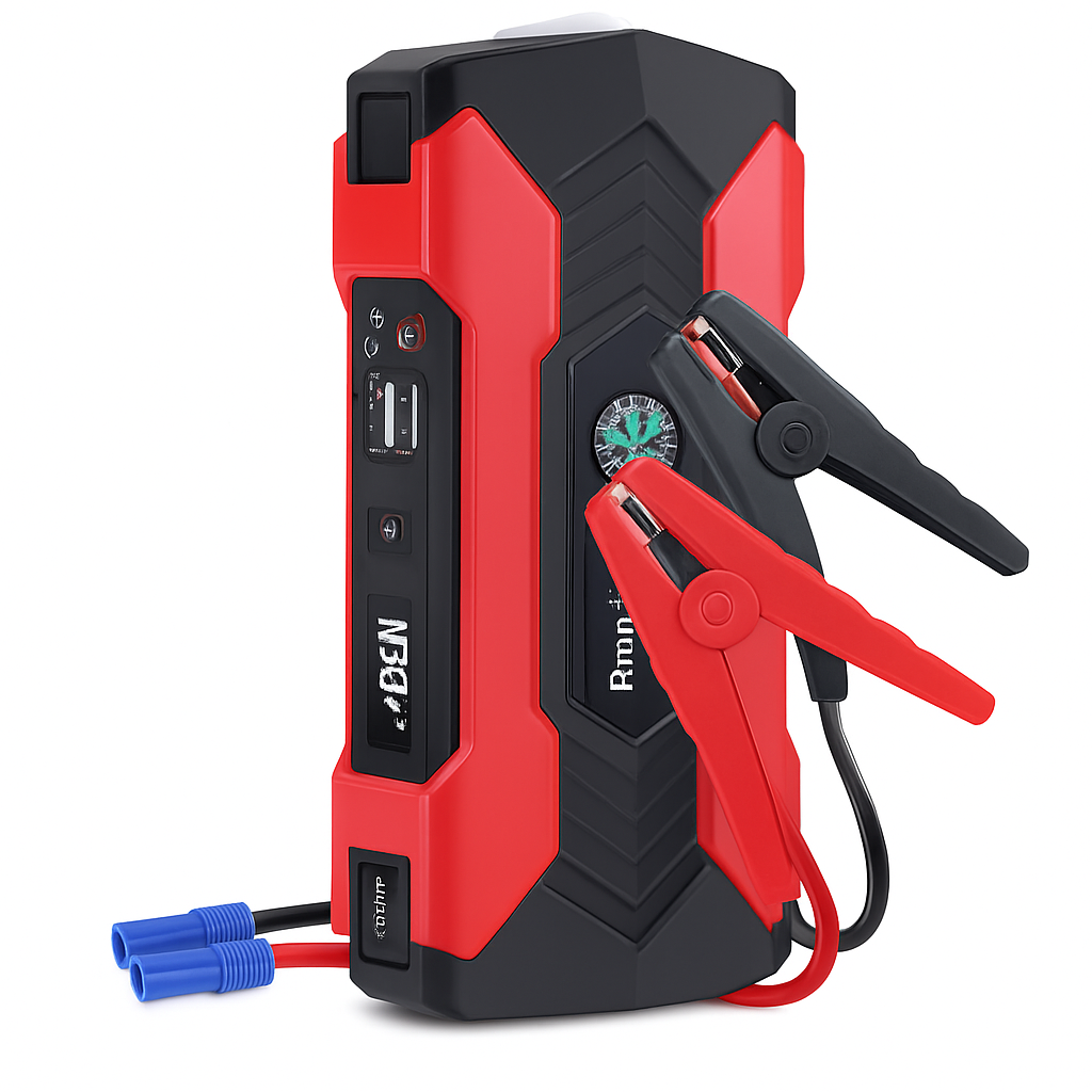Portable Jump Starter — 800A Peak, 28000mAh, LCD Display