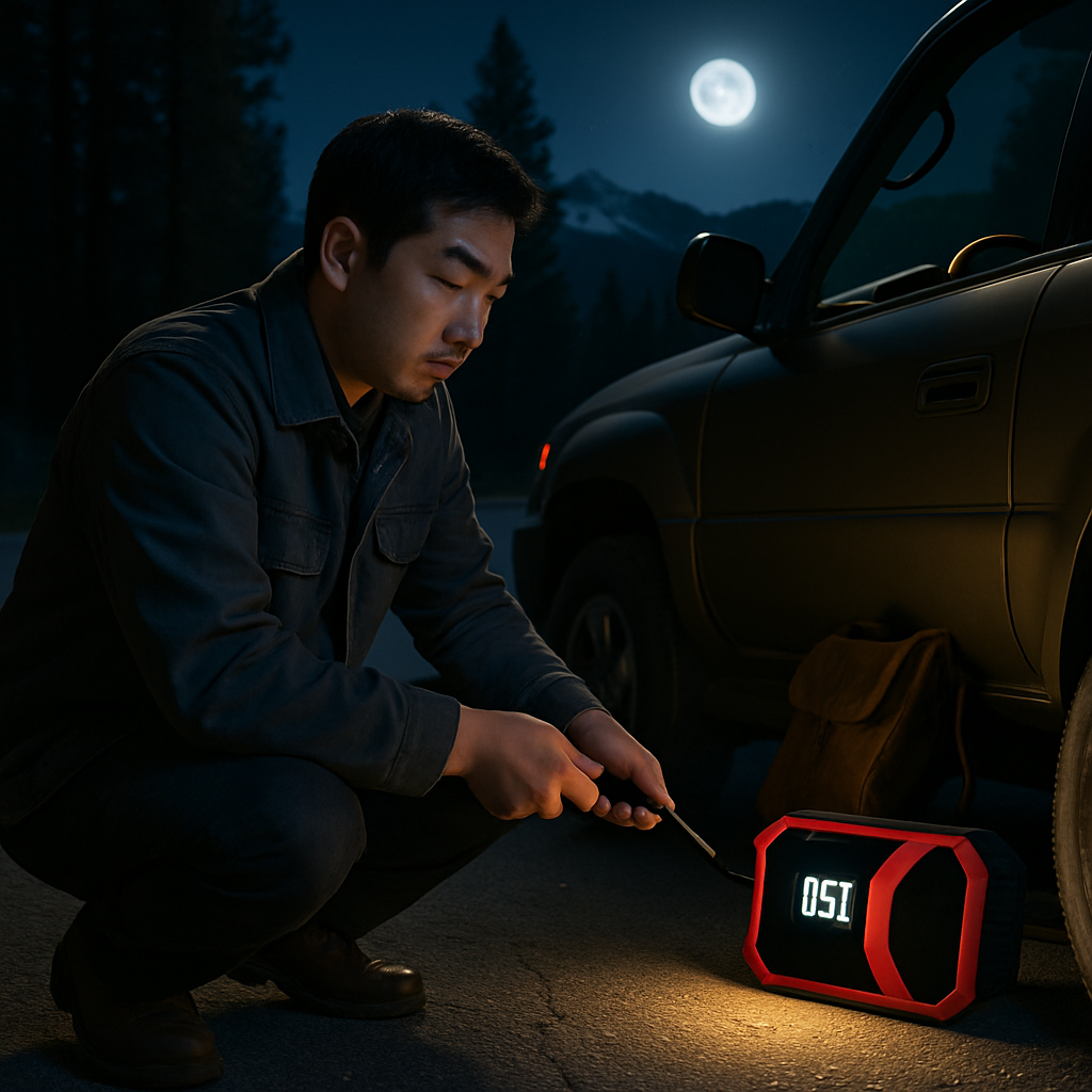 Jump Starter with Built-In Air Compressor — 1500A, 20000mAh