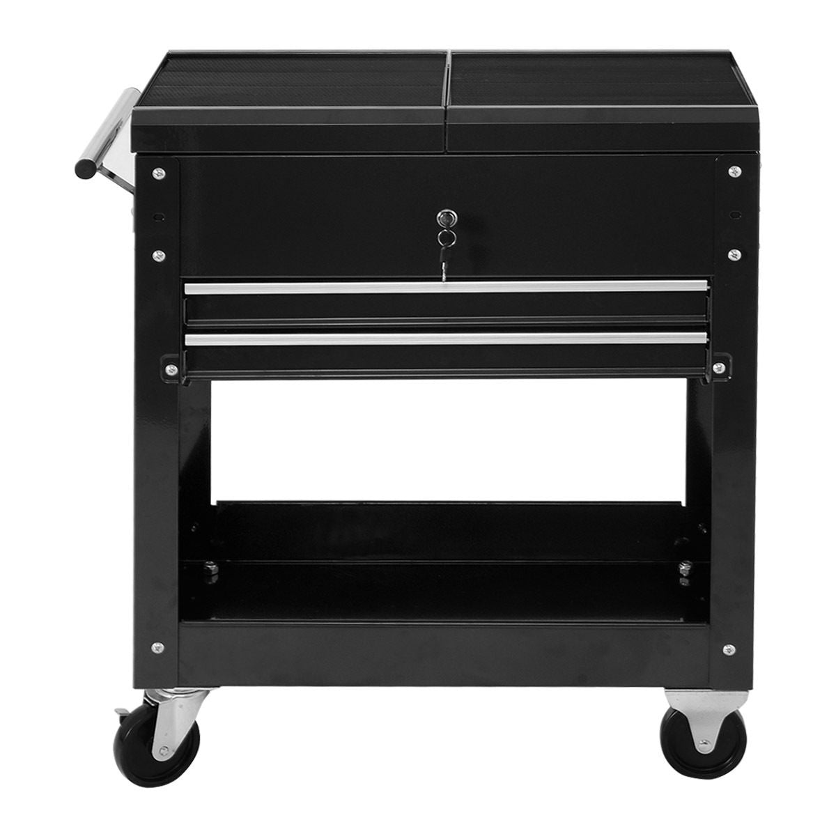 2-Drawer Rolling Mechanics Tool Cart with Slide-Top Storage