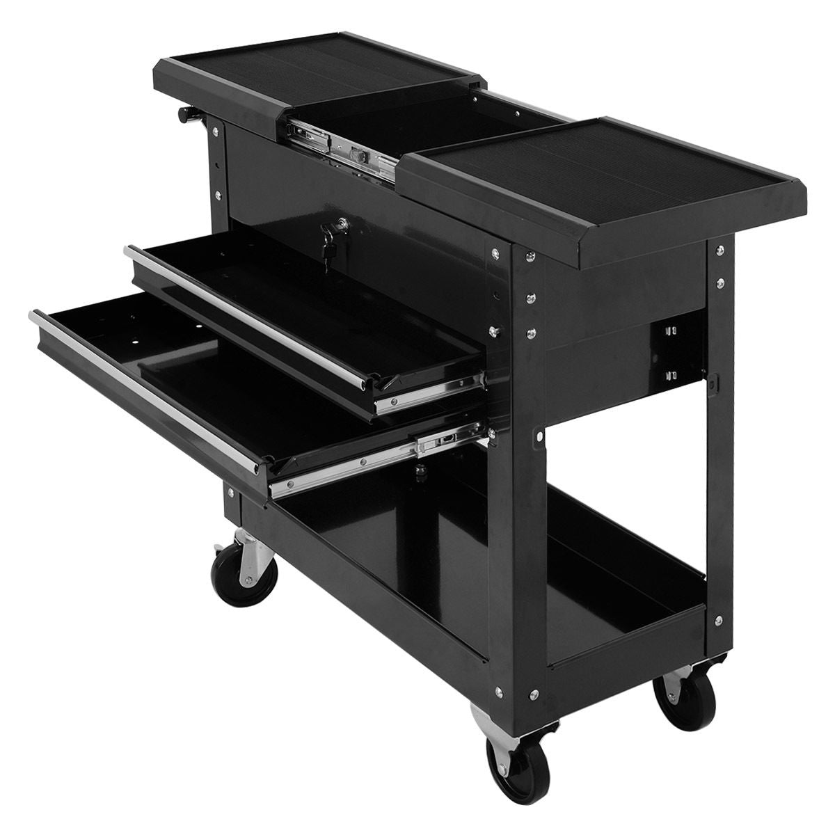 2-Drawer Rolling Mechanics Tool Cart with Slide-Top Storage
